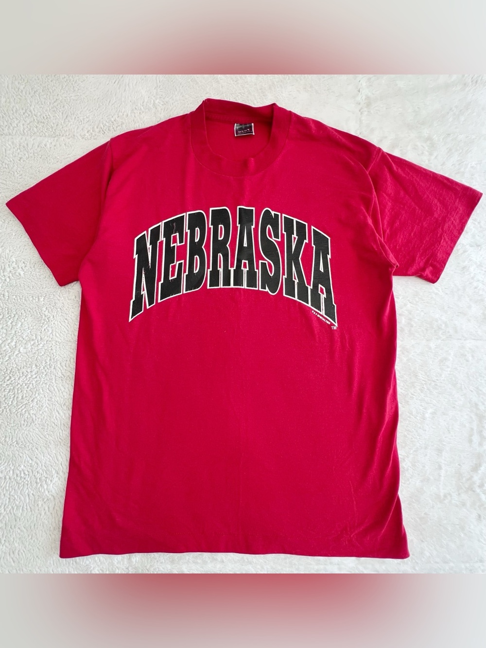 80s Vintage Nebraska Shirt Adult Large Red Fruit of the Loom